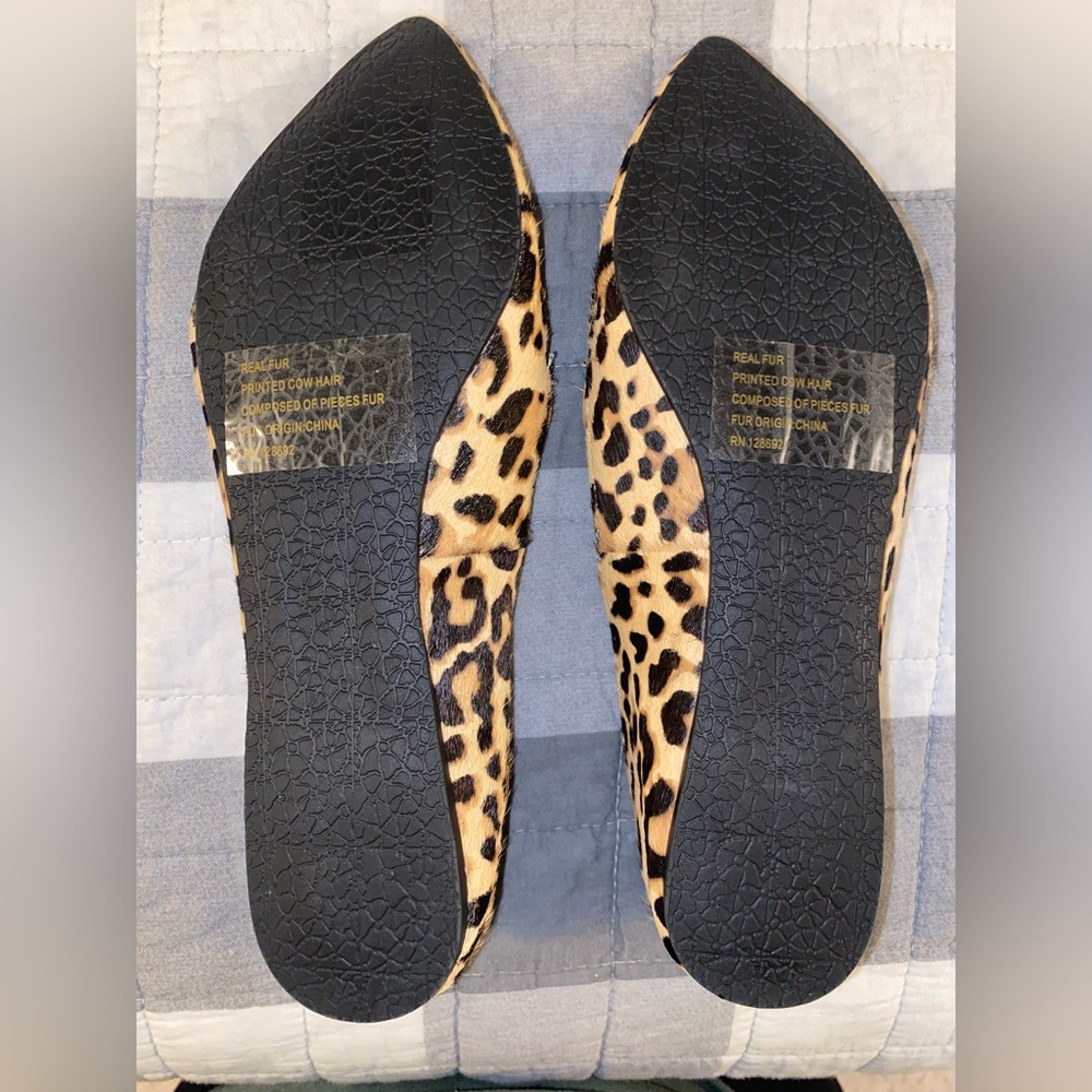 NWOT STEVE MADDEN Feather Leopard Loafer Calf Hair Flat - Picture 3 of 6